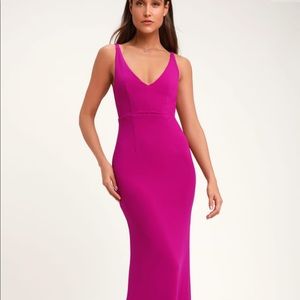Lulu MELORA MAGENTA SLEEVELESS MAXI DRESS